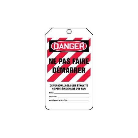 Accuform French Safety Tags, DANGER DO NOT START, 5.75in x 3.25in, HS-Laminate, 5PK FRMLT403LTM